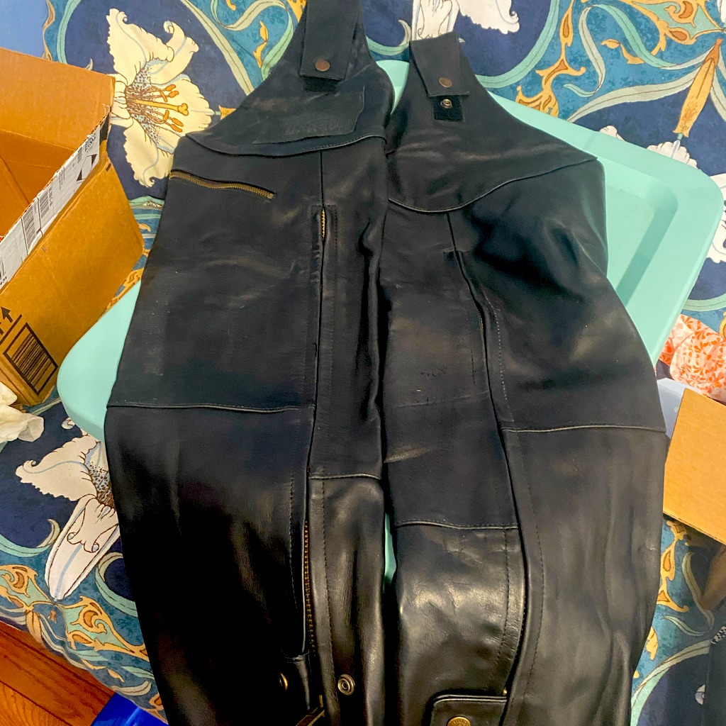 Pair Of Leather Chaps Size Small